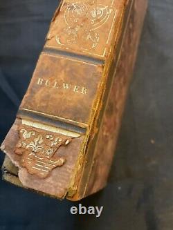 Très rare 1836 Les œuvres poétiques de Bulwer, édition Baudry, reliure en cuir
