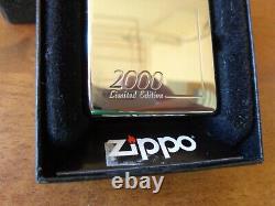 Très rare 1999 Chrome Zippo Lighter Milenium Édition Limitée Spéciale 0003/2000