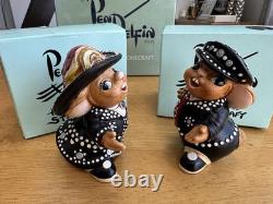 Très rare Pendelfin Pearly King Arthur et Pearly Queen Pauline édition limitée