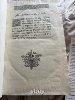 Très rare antiquité Bishop Burnet HISTOIRE DE SON TEMPS ! PREMIÈRES ÉDITIONS 1724