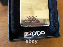 Très rare briquet Zippo Chrome de 1999 édition spéciale du millénaire limitée à 0003/2000