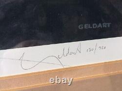Très rare tirage signé en édition limitée de Geldart : Le marché aux bestiaux 130/750. 88x47cm.