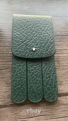 Very Rare Montblanc Leather 3 Stylo Pouch Case Box Thuya Edition Limitée