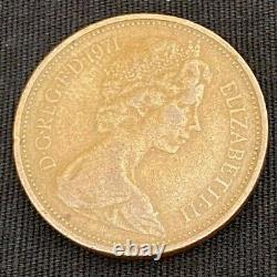 Very Rare New Pence 1971 Première Édition Coin Bronze 2 Pence Grande-bretagne Royaume-uni
