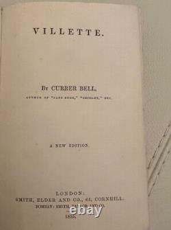 Villette par Currer Bell (Charlotte Bronte). Deuxième édition, 1855. Très rare.