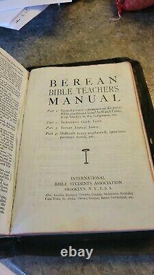 Watchtower Berean Bible Students Edition. Les Enseignants Aident Manuel Très Rare