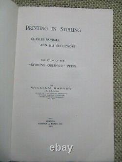 William Harvey IMPRIMERIE À STIRLING (1923) édition limitée signée TRÈS RARE