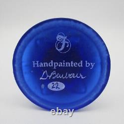 Œuf en cobalt bleu Fenton très rare avec des papillons & édition limitée #22